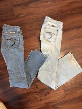 Frankie B. Skinny Jeans - Light Blue and Medium Blue Denim